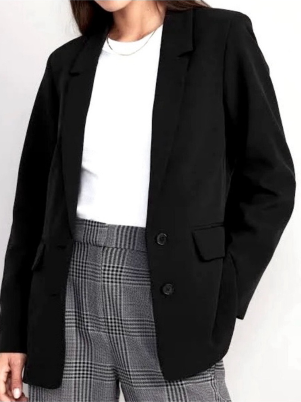 NWT Old Navy Women's Taylor Relaxed Suit Blazer Jacket Black Jack Women’s 2X